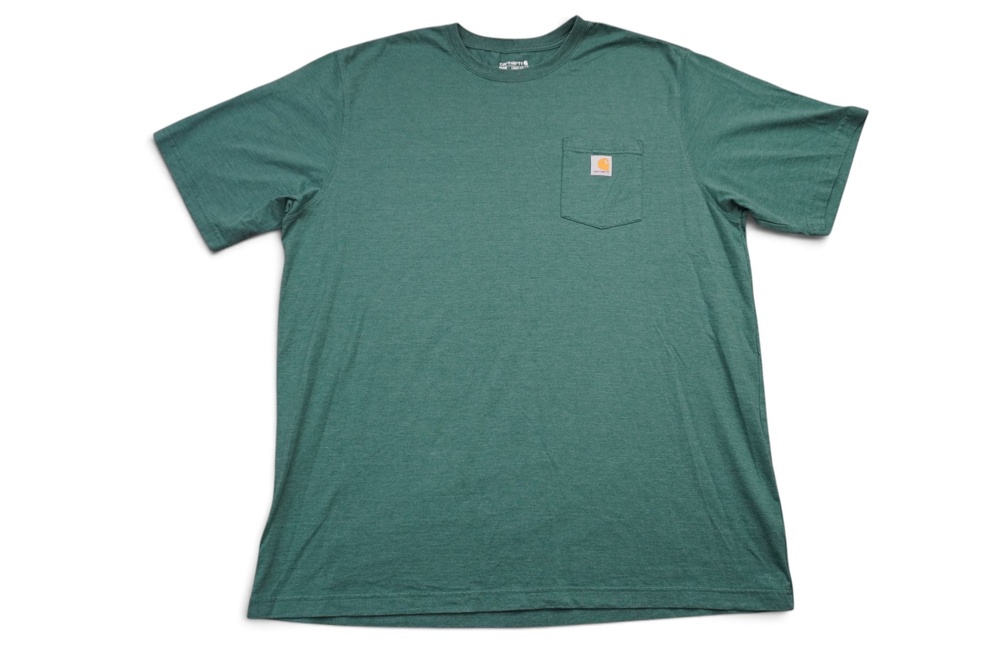Carhartt Pocket Shirt Mens 2XLT Green Short Sleeve Loose Fit Workwear T-Shirt